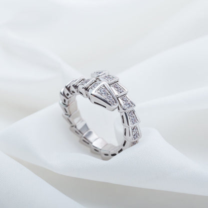 [Topon Jewelry]SERPENTI RING SILVER DIAMOND PAVED 4MM