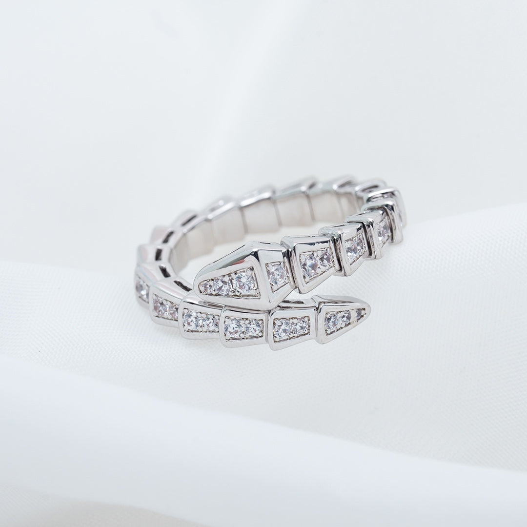 [Topon Jewelry]SERPENTI RING SILVER DIAMOND PAVED 4MM