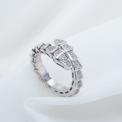 [Topon Jewelry]SERPENTI RING SILVER DIAMOND PAVED 4MM