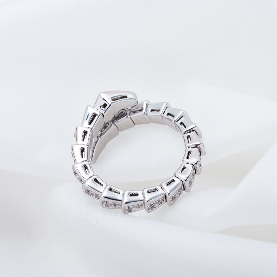 [Topon Jewelry]SERPENTI RING SILVER DIAMOND PAVED 4MM