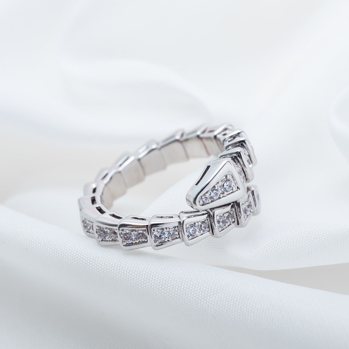 [Topon Jewelry]SERPENTI RING SILVER DIAMOND PAVED 4MM