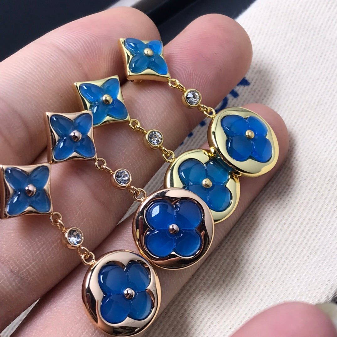 [Topon]STAR AND SUN AGATE DIAMOND EARRINGS