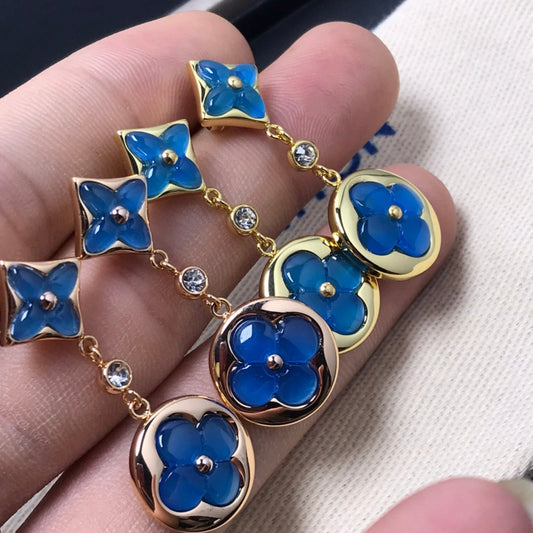 [Topon]STAR AND SUN AGATE DIAMOND EARRINGS