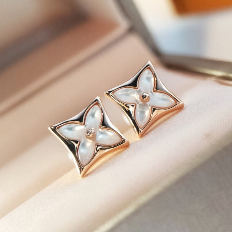 [Topon]STAR MOP PINK GOLD EARRINGS
