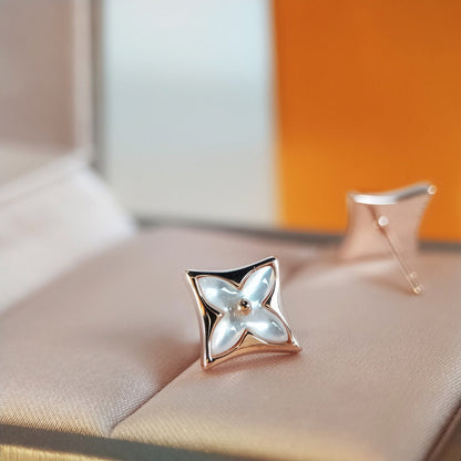 [Topon Jewelry]STAR MOP PINK GOLD EARRINGS