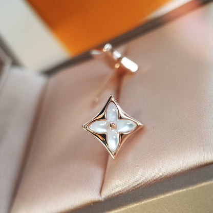 [Topon Jewelry]STAR MOP PINK GOLD EARRINGS