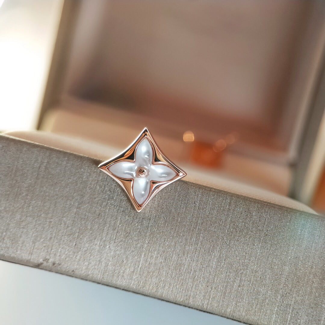 [Topon Jewelry]STAR MOP PINK GOLD EARRINGS