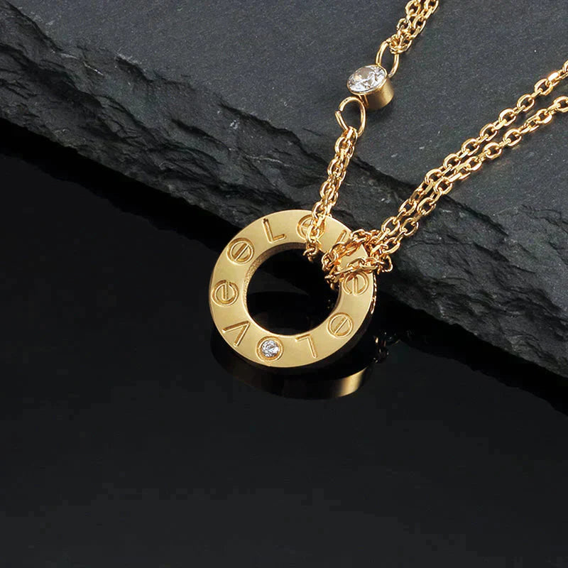 [Topon Jewelry]LOVE NECKLACE 16MM 2 DIAMONDS