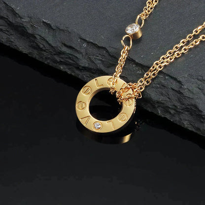 [Topon Jewelry]LOVE NECKLACE 16MM 2 DIAMONDS