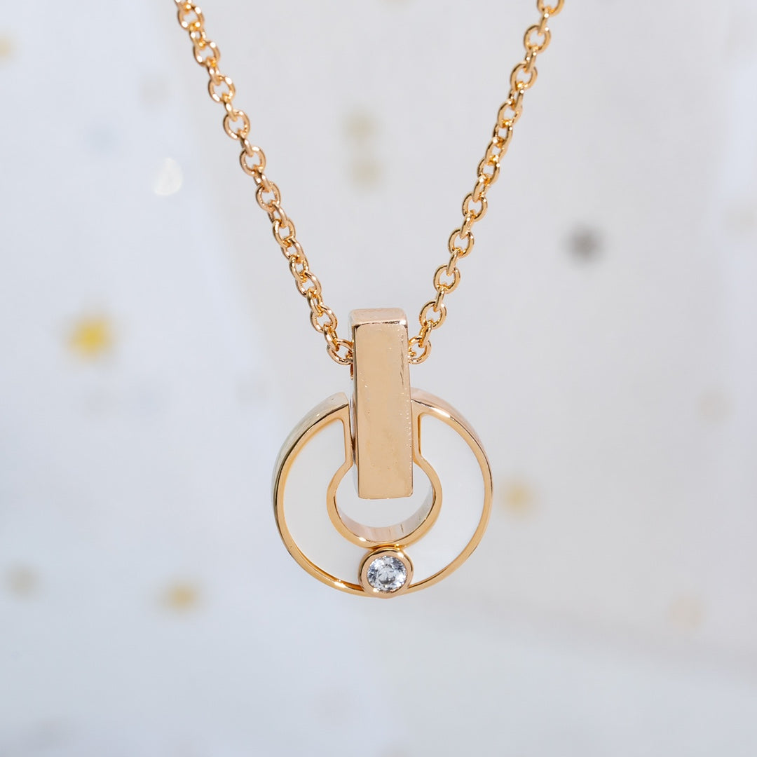 [Topon Jewelry]GARI NECKLACE PINK GOLD MOP