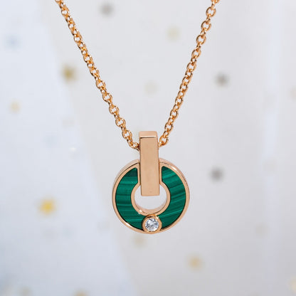 [Topon Jewelry]GARI NECKLACE PINK GOLD MALACHITE