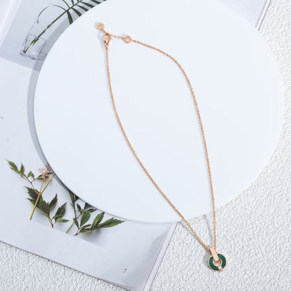 [Topon Jewelry]GARI NECKLACE PINK GOLD MALACHITE