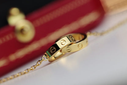 [Topon Jewelry]LOVE NECKLACE DOUBLE RING GOLD