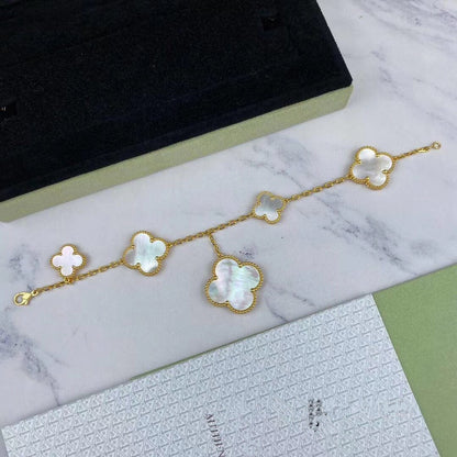 [Topon Jewelry]MAGIC CLOVER MOP GOLD BRACELET 5 MOTIFS