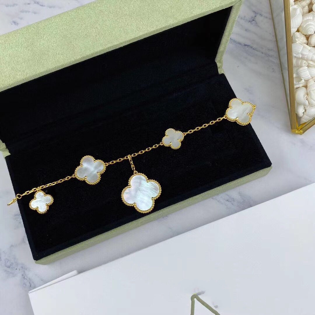 [Topon Jewelry]MAGIC CLOVER MOP GOLD BRACELET 5 MOTIFS