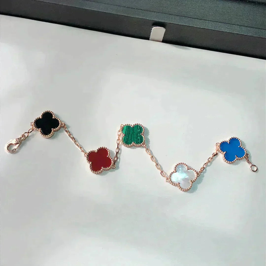 [Topon Jewelry]CLOVER 5 MOTIFS MULTICOLOR  BRACELET