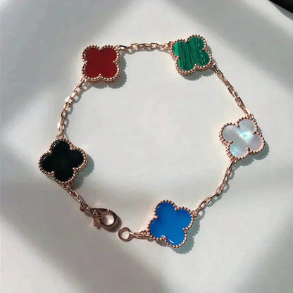 [Topon Jewelry]CLOVER 5 MOTIFS MULTICOLOR  BRACELET