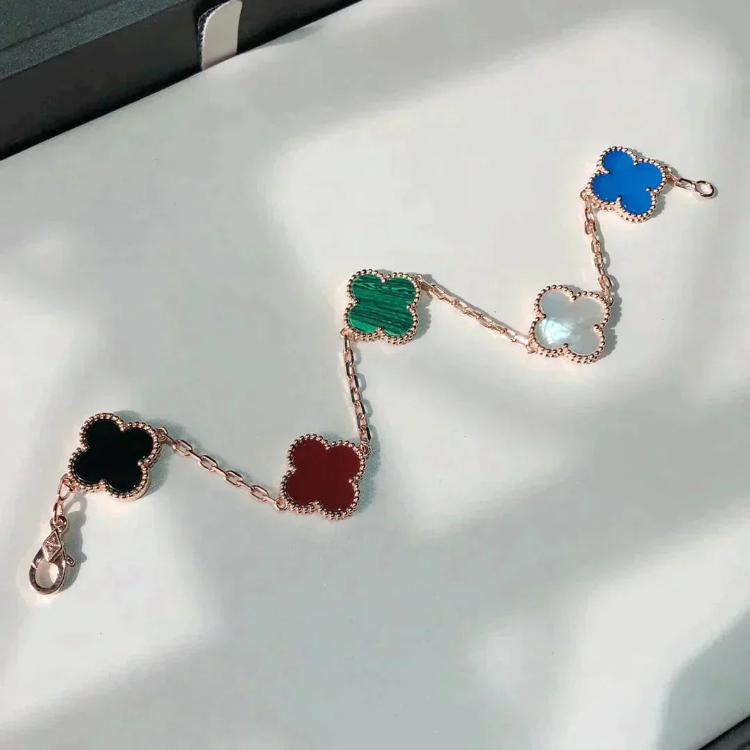 [Topon Jewelry]CLOVER 5 MOTIFS MULTICOLOR  BRACELET