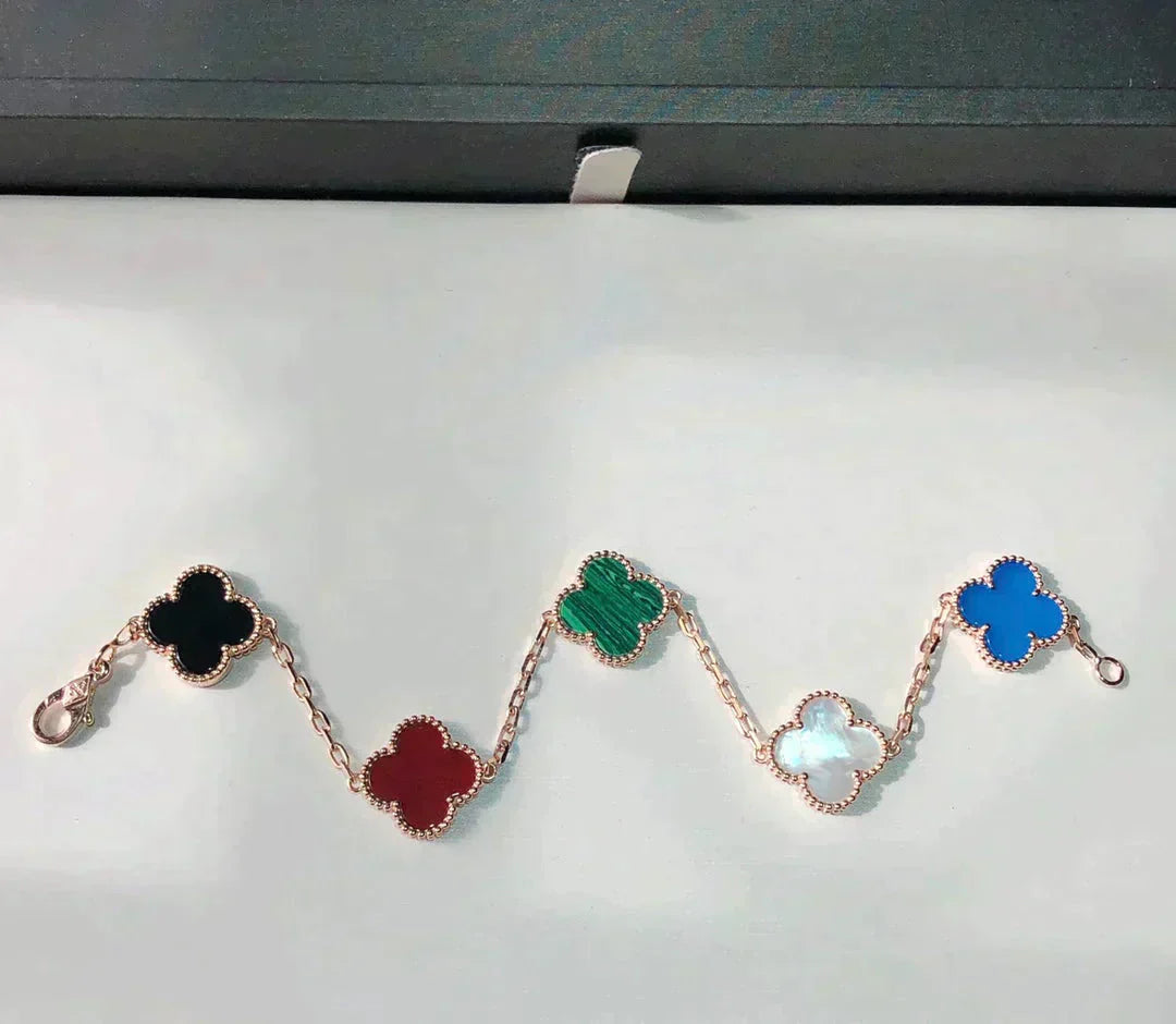 [Topon Jewelry]CLOVER 5 MOTIFS MULTICOLOR  BRACELET