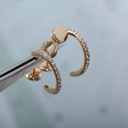 [Topon]JUSTE EARRINGS 12.75MM PINK GOLD DIAMOND