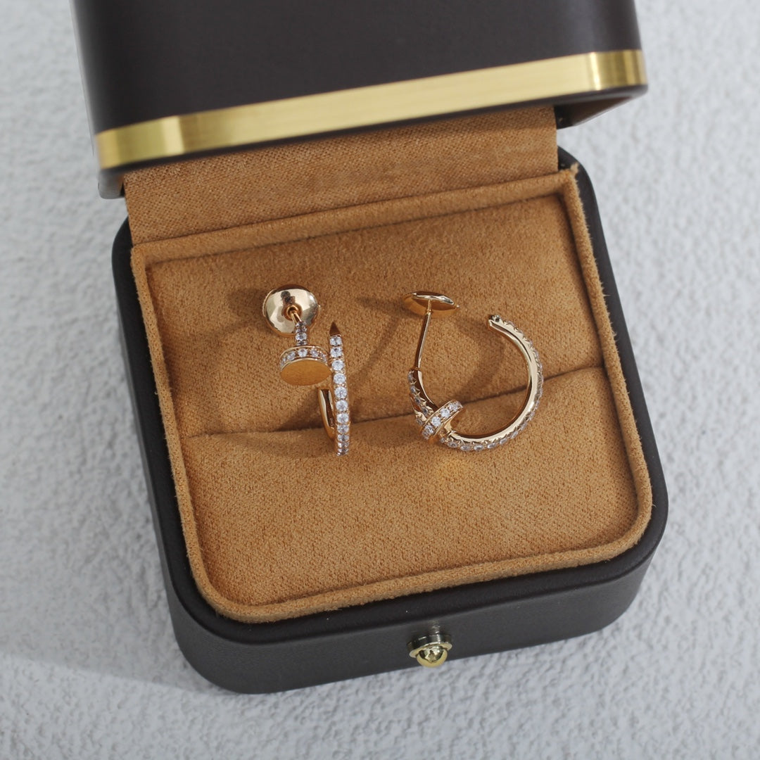 [Topon Jewelry]JUSTE EARRINGS 12.75MM PINK GOLD DIAMOND