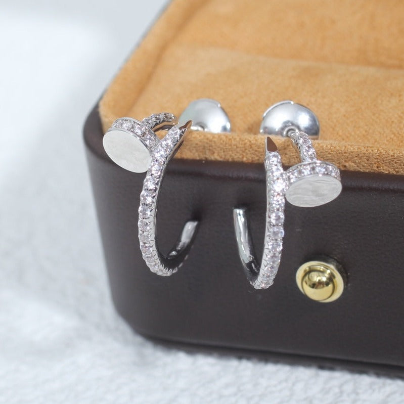 [Topon Jewelry]JUSTE EARRINGS 12.75MM SILVER DIAMOND