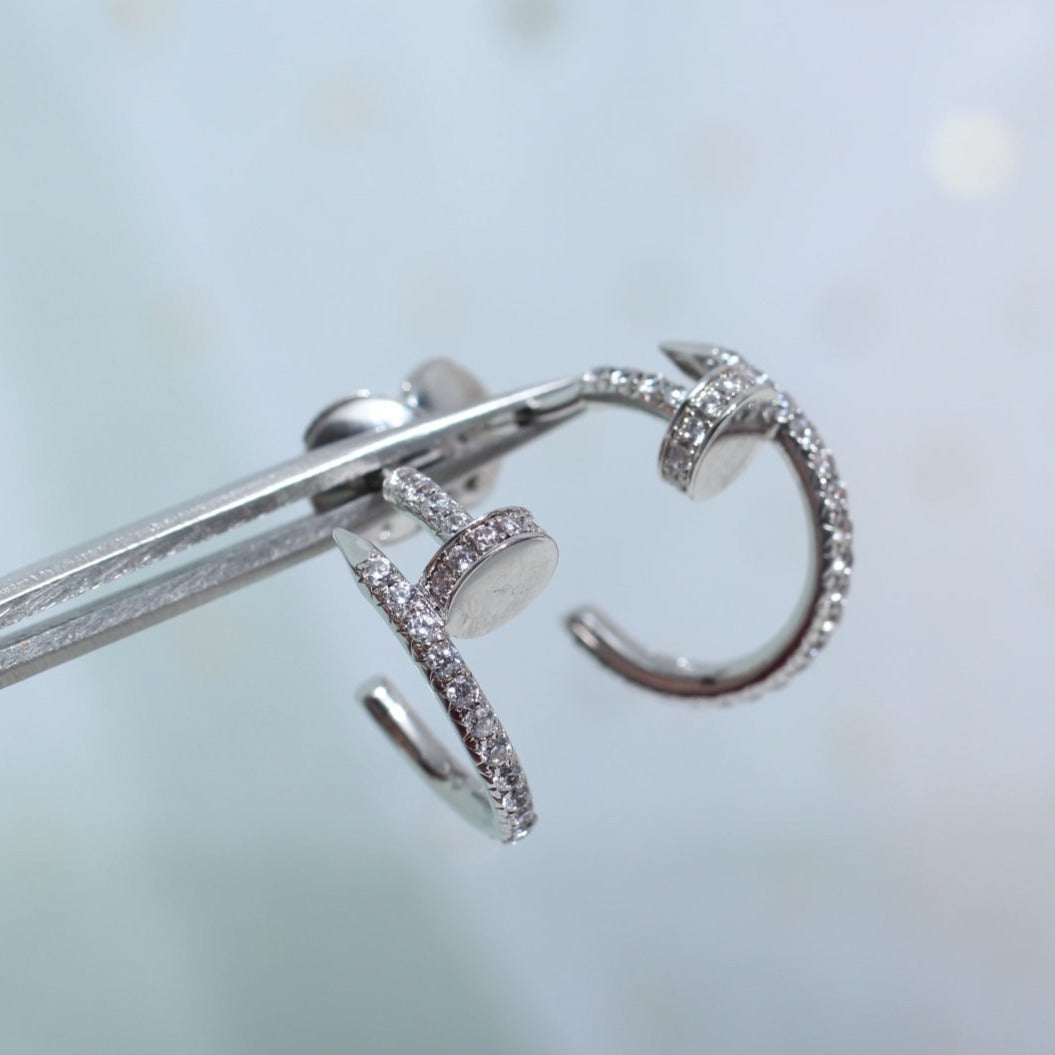 [Topon]JUSTE EARRINGS 12.75MM SILVER DIAMOND