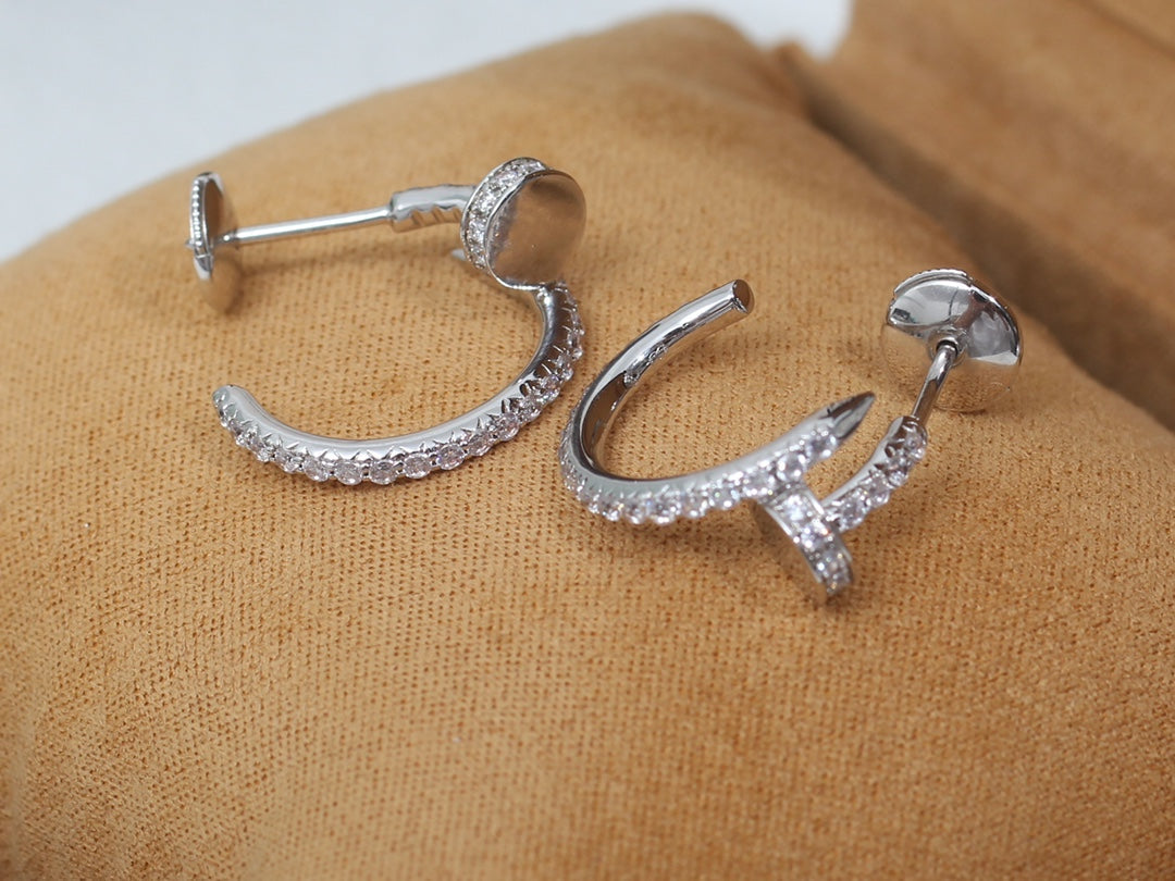 [Topon Jewelry]JUSTE EARRINGS 12.75MM SILVER DIAMOND