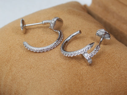 [Topon Jewelry]JUSTE EARRINGS 12.75MM SILVER DIAMOND