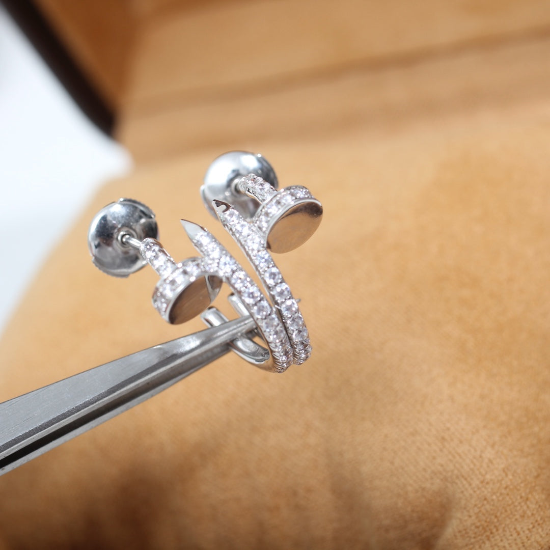 [Topon Jewelry]JUSTE EARRINGS 12.75MM SILVER DIAMOND