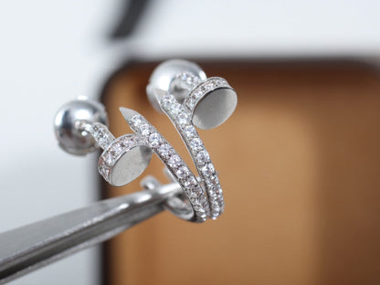 [Topon Jewelry]JUSTE EARRINGS 12.75MM SILVER DIAMOND