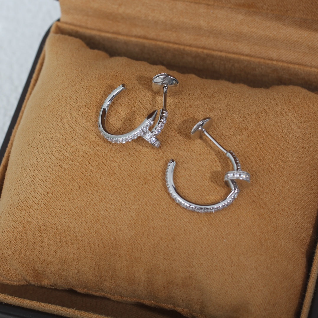 [Topon Jewelry]JUSTE EARRINGS 12.75MM SILVER DIAMOND