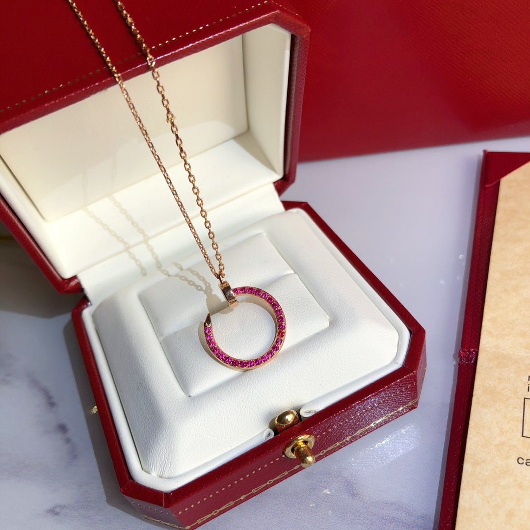 [Topon Jewelry]JUSTE NECKLACE GOLD RED DIAMONDS