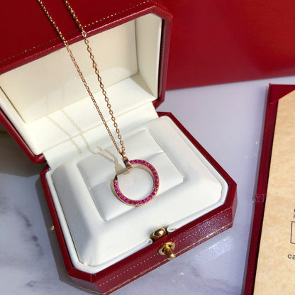 [Topon]JUSTE NECKLACE GOLD RED DIAMONDS