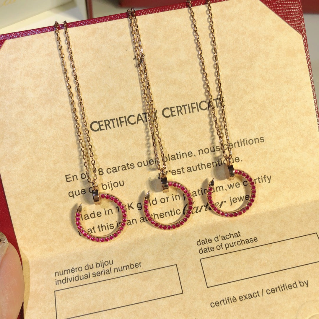 [Topon Jewelry]JUSTE NECKLACE GOLD RED DIAMONDS