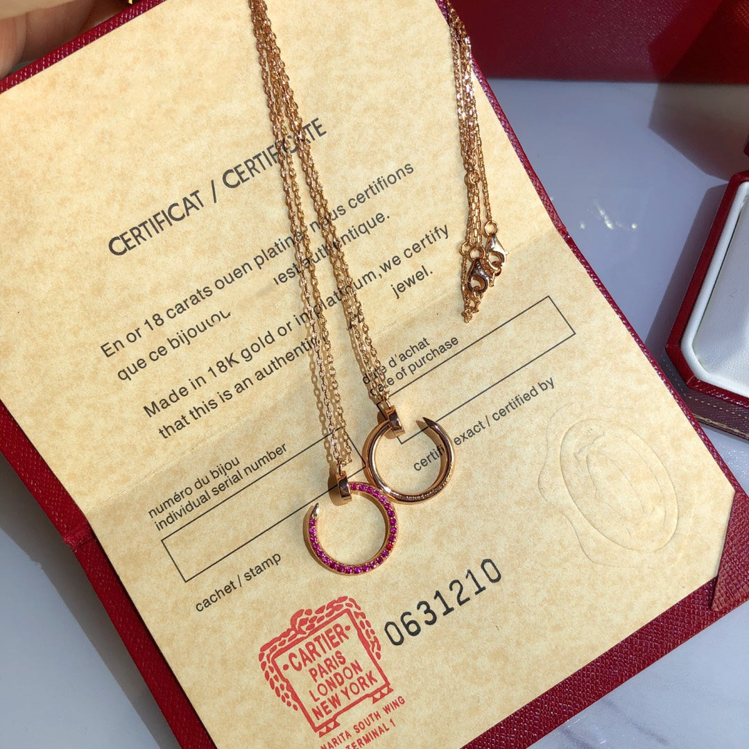 [Topon Jewelry]JUSTE NECKLACE GOLD RED DIAMONDS