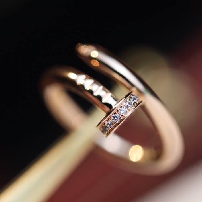 [Topon Jewelry]JUSTE RING 2.65MM PINK GOLD DIAMOND