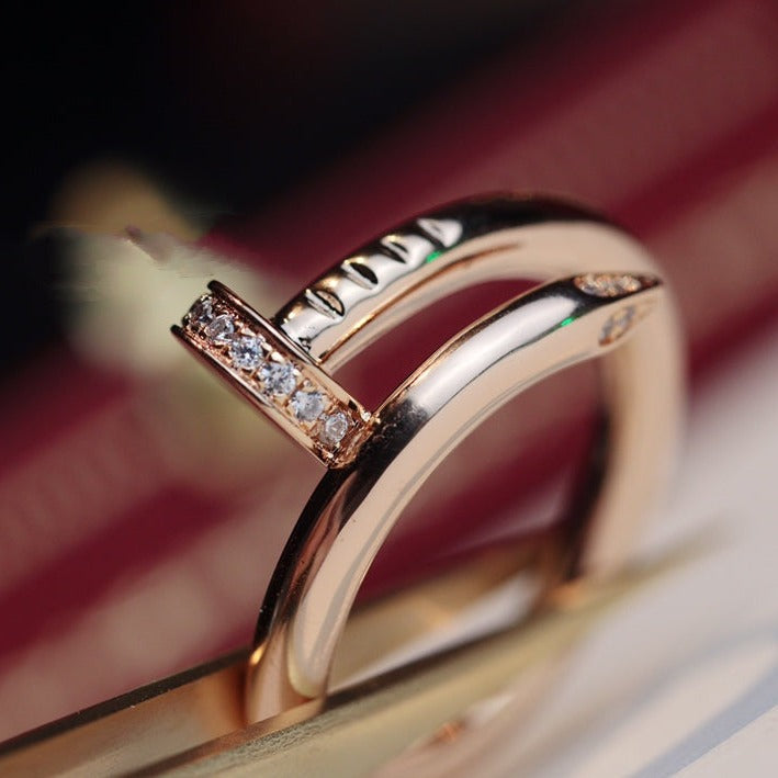 [Topon Jewelry]JUSTE RING 2.65MM PINK GOLD DIAMOND