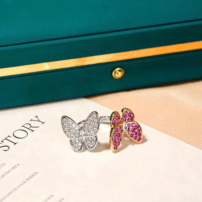 [Topon Jewelry]TWIN BUTTERFLY DIAMOND RING