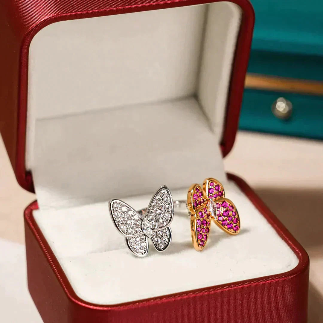 [Topon Jewelry]TWIN BUTTERFLY DIAMOND RING