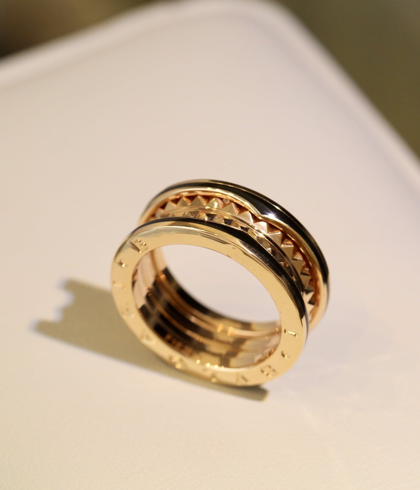 [Topon Jewelry]ZERO 1 GOLD BLACK CERAMIC RING