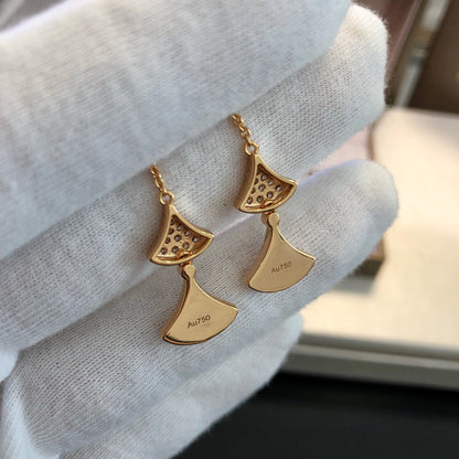 [Topon Jewelry]DREAM EARRINGS 3 MOTIFS DIAMOND MOP PINK GOLD