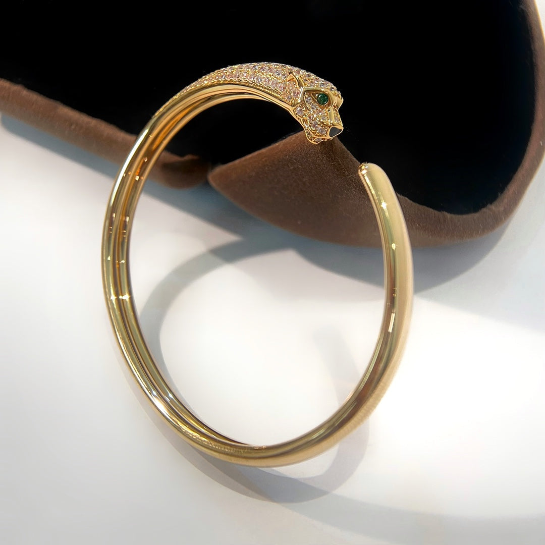 [Topon]PANTHERE GOLD DIAMOND OPEN BRACELET