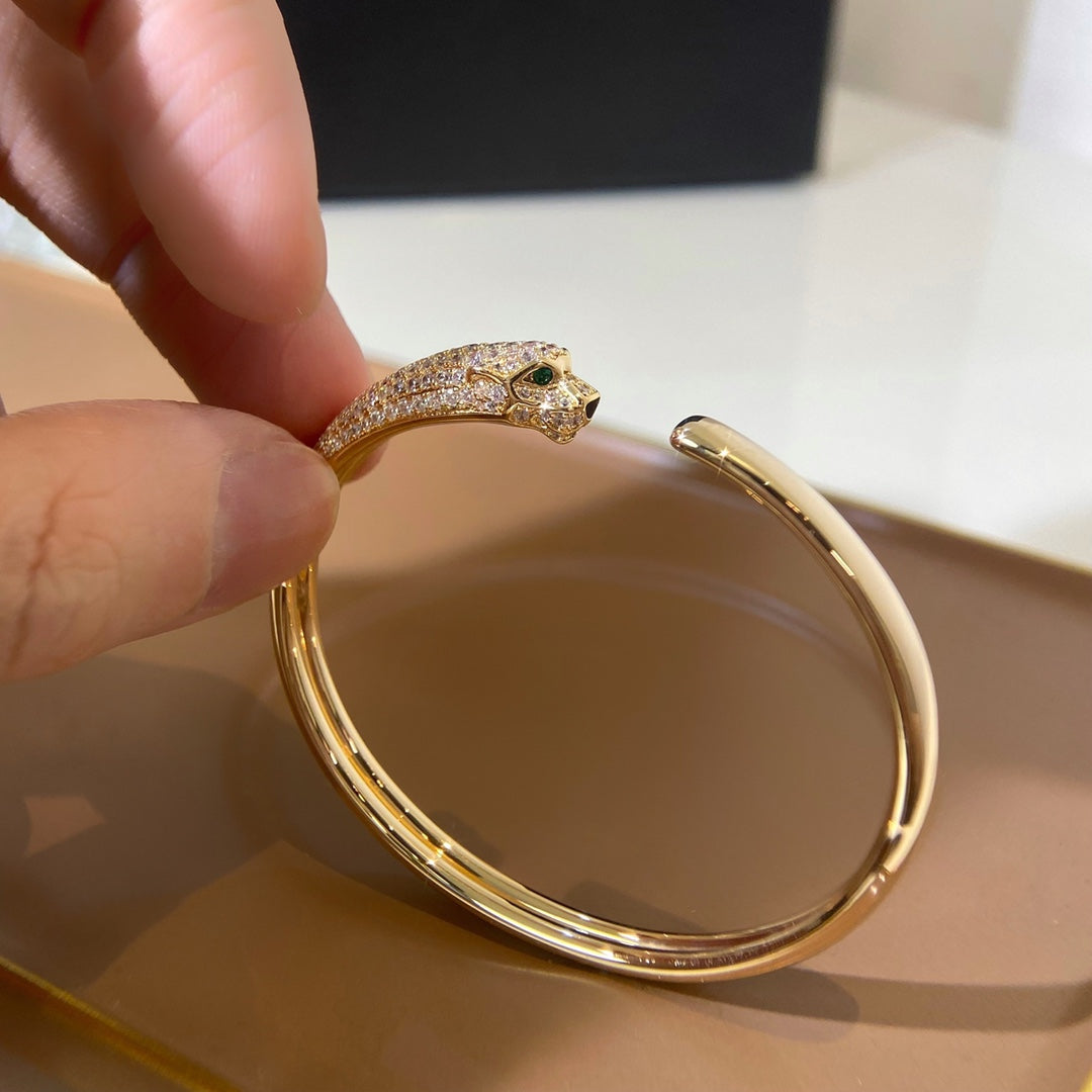 [Topon Jewelry]PANTHERE GOLD DIAMOND OPEN BRACELET