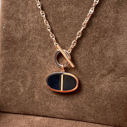 [Topon Jewelry]CHAINE VERSO BLACK CERAMIC NECKLACE