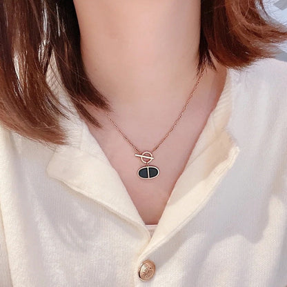 [Topon Jewelry]CHAINE VERSO BLACK CERAMIC NECKLACE