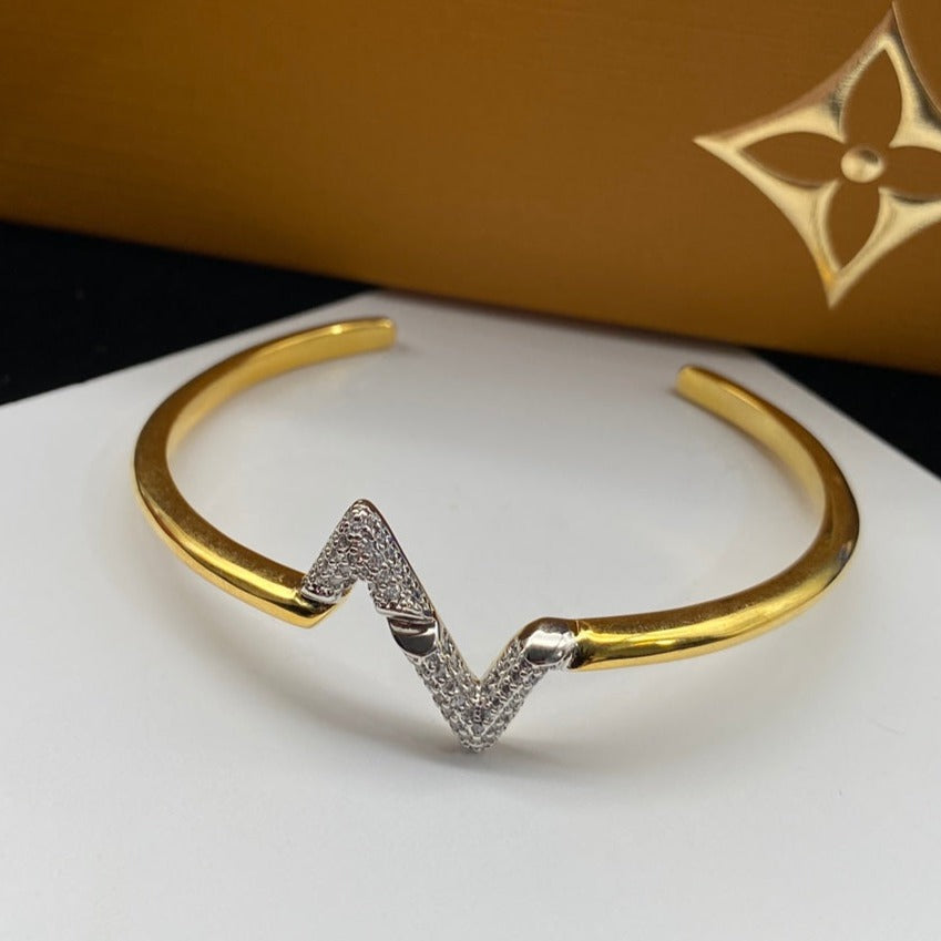 [Topon]VOLTE UPSITE DOWN DIAMOND GOLD OPEN BRACELET