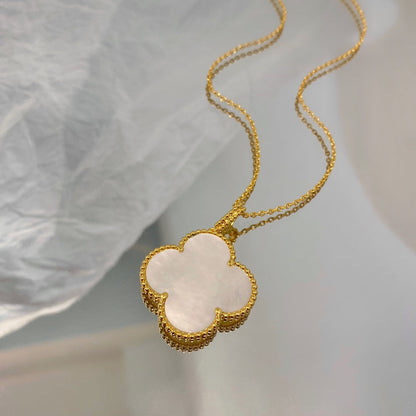 [Topon Jewelry]CLOVER 25MM MOP LARGE PENDANT NECKLACE