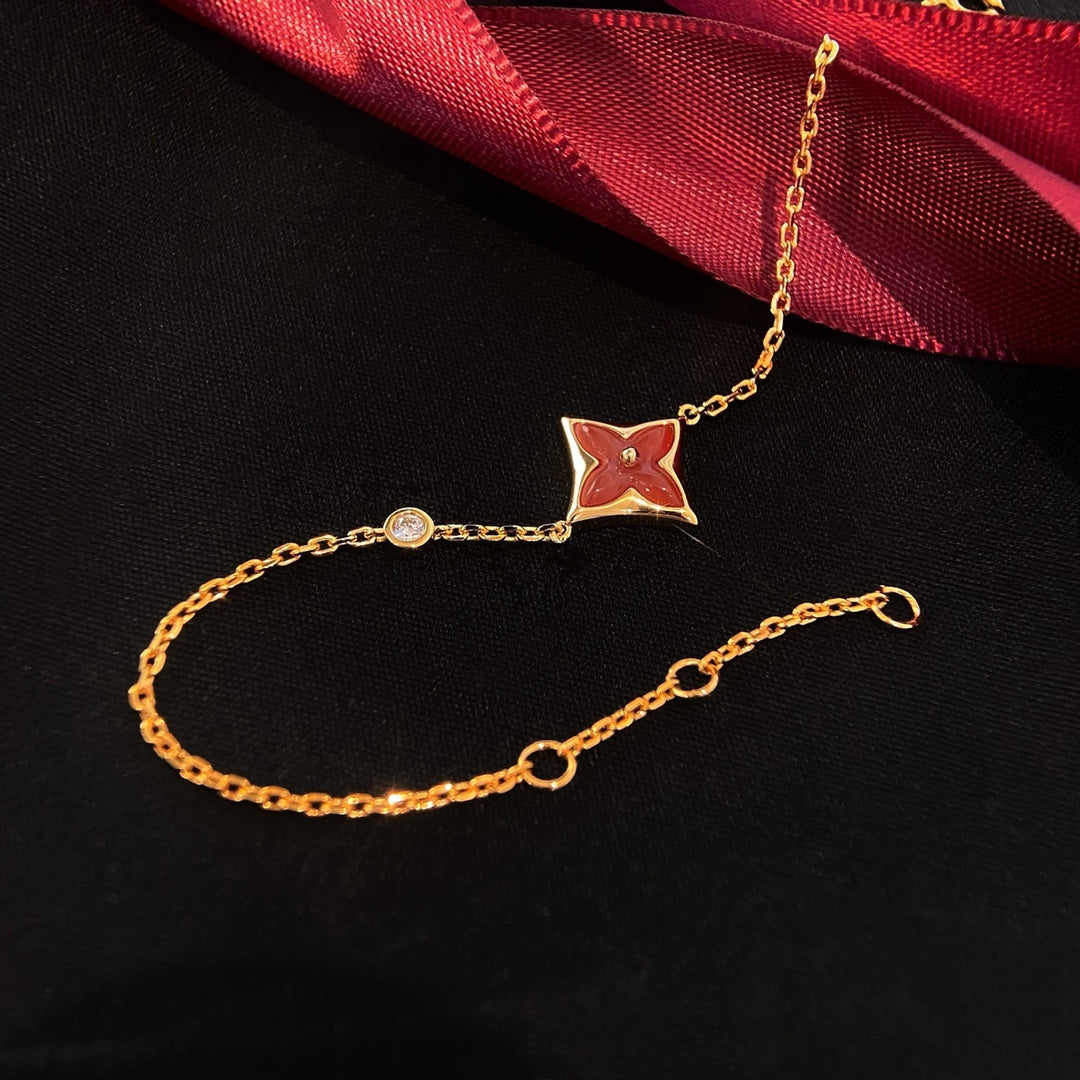 [Topon Jewelry]COLOR STAR CARNELIAN PINK GOLD DIAMOND BRACELET