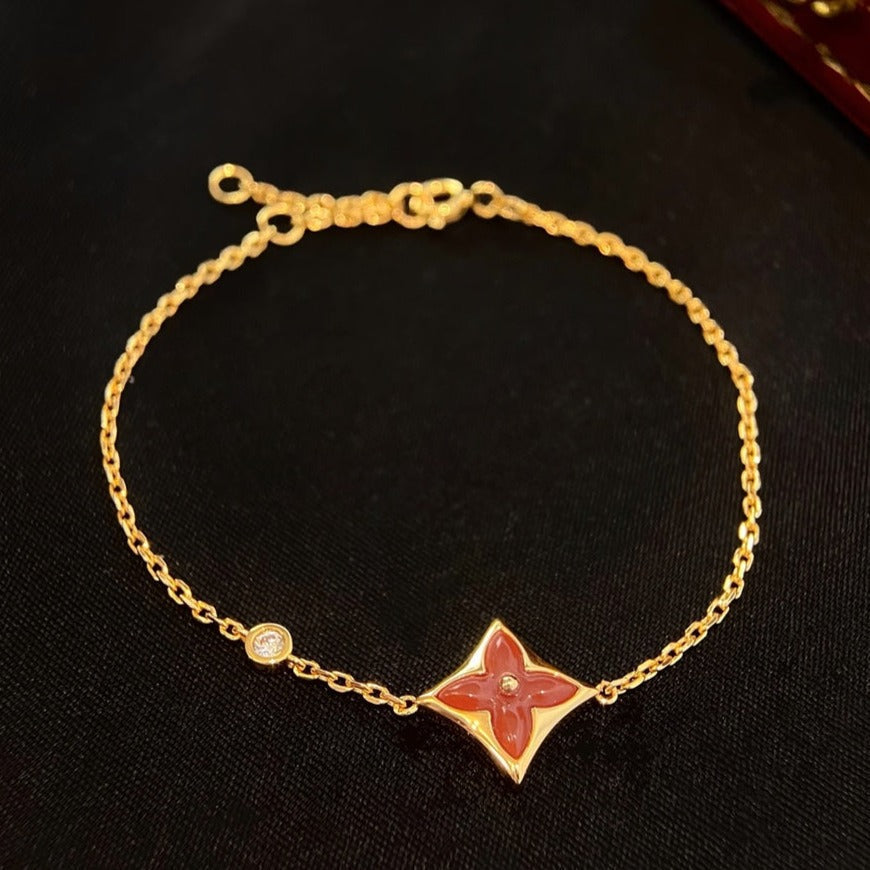 [Topon]COLOR STAR CARNELIAN PINK GOLD DIAMOND BRACELET